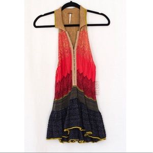 NWT Free People Collared Knit Peplum Top XS